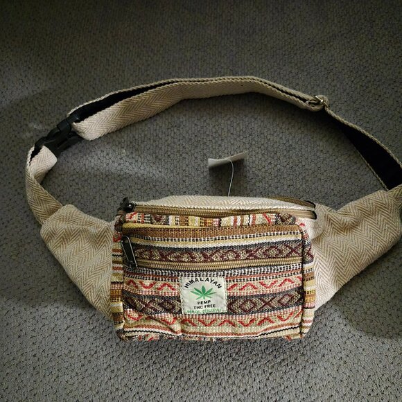 Hemp Fanny Pack Bum Bag Tan Nepal NWT - Picture 1 of 3